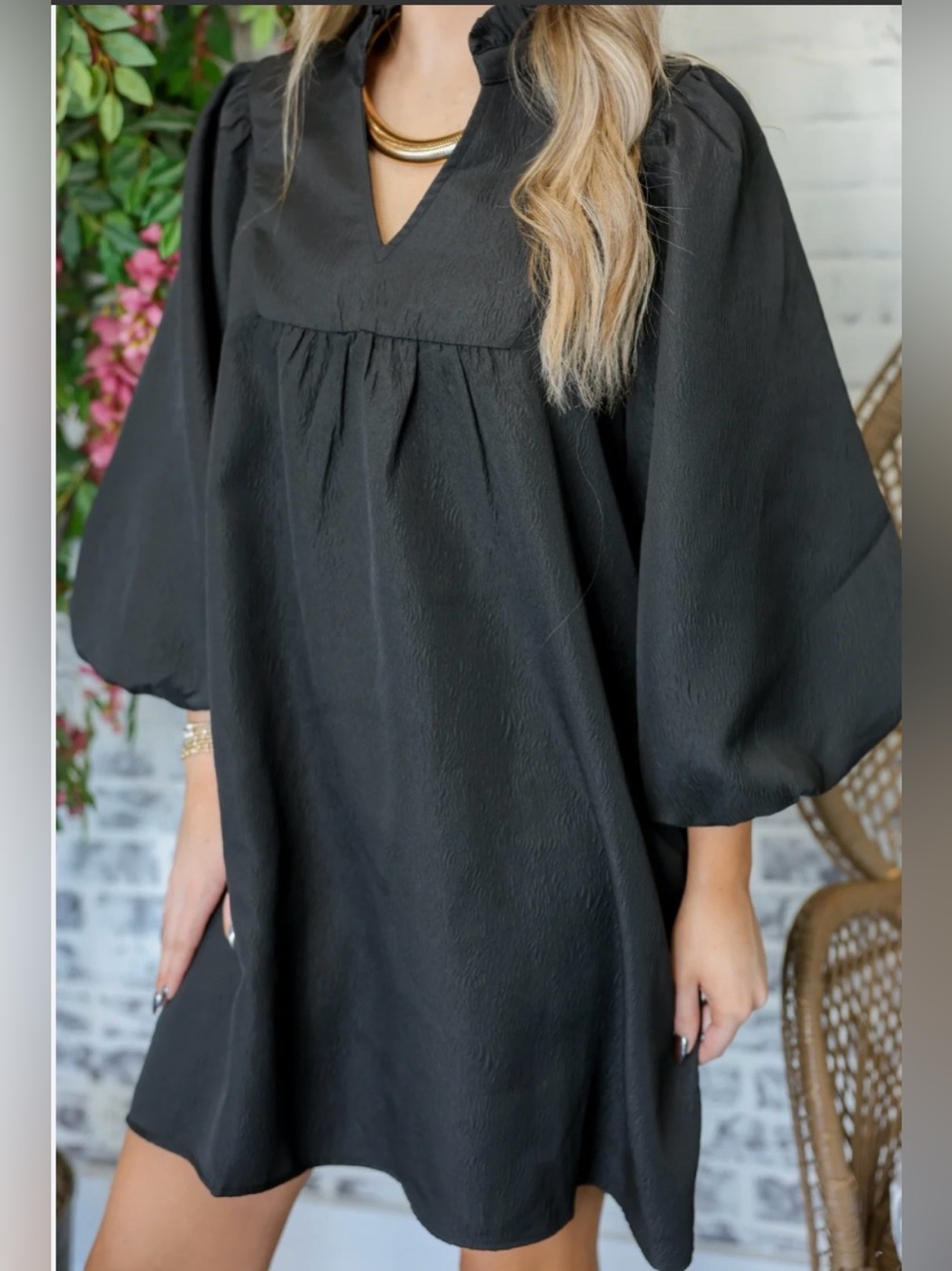 THML Black Babydoll Dress Sz M